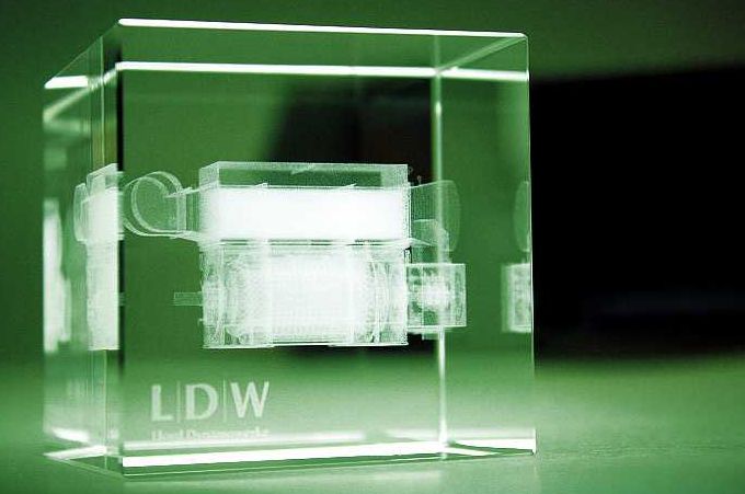 Onkel eller Mister Ejendomsret spansk Glassystem - 3D Glas Lasergravur besondere Werbegeschenke
