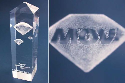 Glasobelisk mit 3D Gravur Vorschaubild