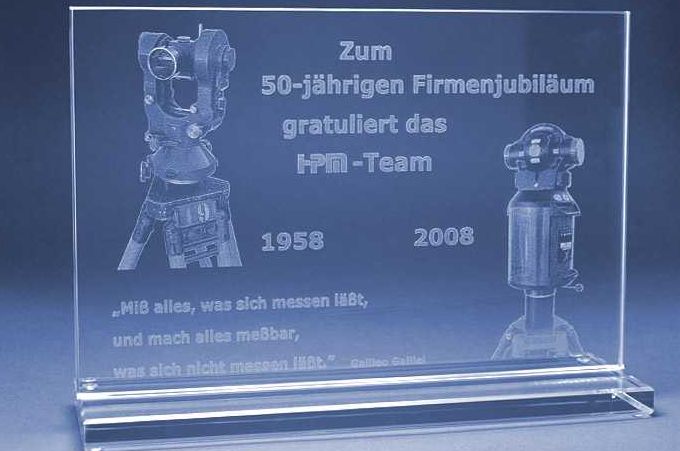 Glasaufsteller mit Gravur Vorschaubild