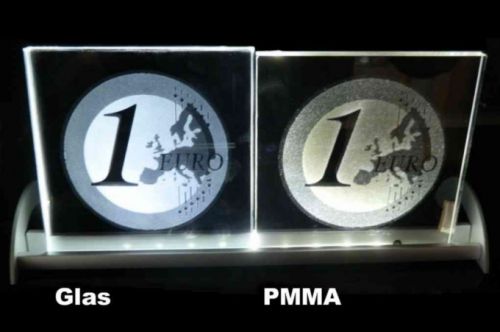 Lasergravur im Floatglas und Acrylglas vergleich Vorschaubild