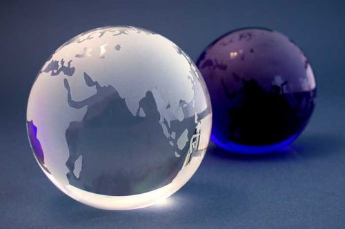Glaskugel Weltkugel aus Glas Vorschaubild